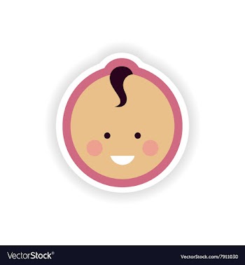Paper stickers on white background newborn boy vector image