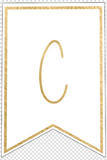 Paper Template Banner Pennon, gold letter transparent background PNG clipart