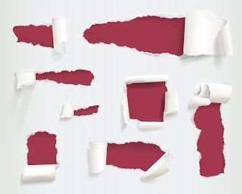 Paper torn holes illustration of realistic ragged or ripped white page sides or banners Free Vector