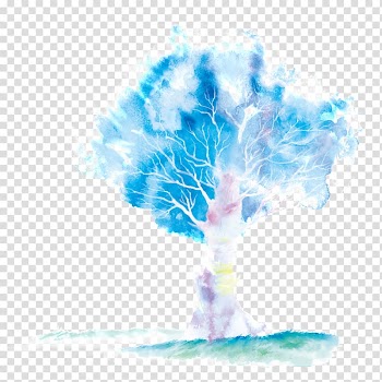 Paper Tree Watercolor painting Illustration, Watercolor tree transparent background PNG clipart