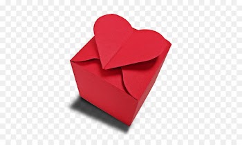 Paper Valentine's Day Origami Heart Red - content box 