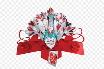 Paper Valentine's Day Pop-up book Greeting & Note Cards Gift - champagne bottle pop 