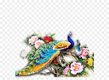 Paper Wall Painting Mural - peacock 
