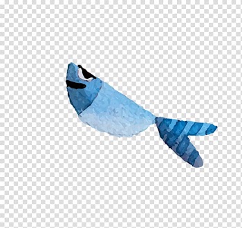 Paper Watercolor painting Origami, Creative watercolor blue fish transparent background PNG clipart