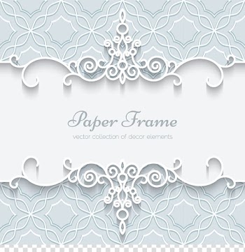 Paper Wedding invitation Lace Ornament, White lace border pattern card, paper frame advertisement transparent background PNG clipart