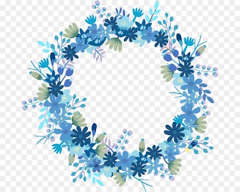 Paper Wreath Flower Blue Gift - Floral Wreath 