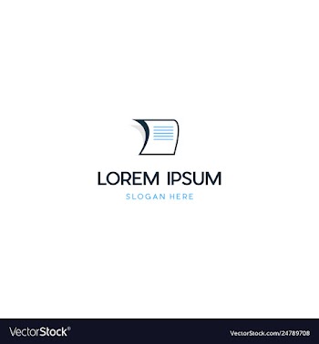 Paper writing management office creative logo vector image