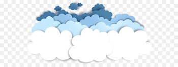 Papercutting Cloud - Vector paper cutting effect clouds decorative pattern 