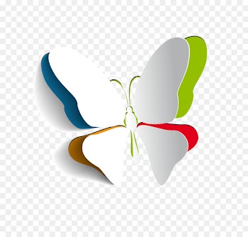 Papercutting Illustration - Paper Butterfly Vector Art 