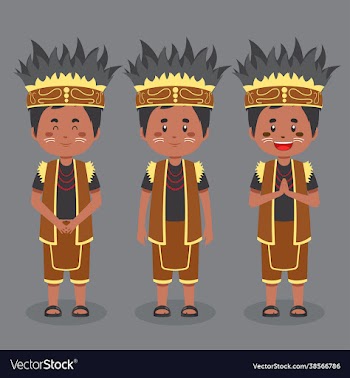 papua indonesian character with various expression
