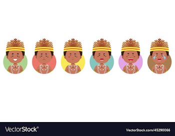 papua new guinea avatar with various expression