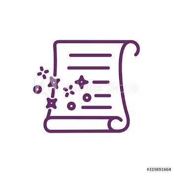 papyrus with magic spell icon