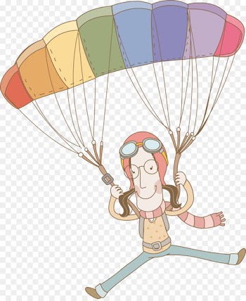 Parachute Cartoon - People on the parachute 