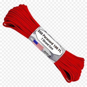 Parachute Cord, Rope, Nylon, Red, Electrical Supply PNG