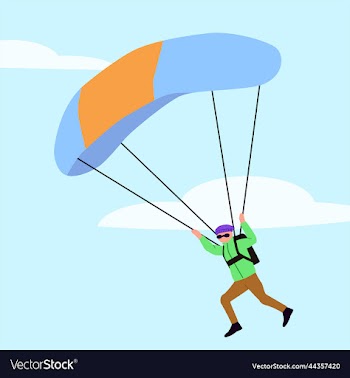 parachute flying in the sky