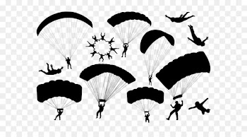 Parachuting Parachute Silhouette Drawing - parachute 