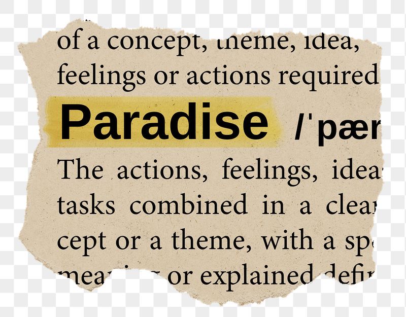 Paradise png word sticker, torn | Free PNG - rawpixel