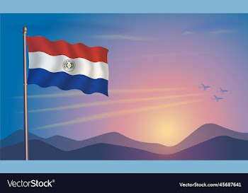 paraguay flag in the morning sun