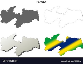 Paraiba blank outline map set vector image