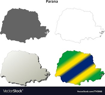 Parana blank outline map set vector image
