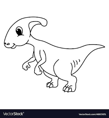 parasaurolophus cartoon coloring page for