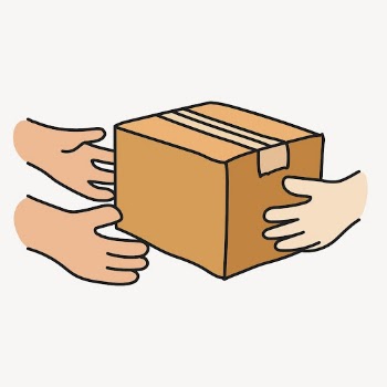 Parcel delivery hands clipart, online | Free Vector Illustration - rawpixel
