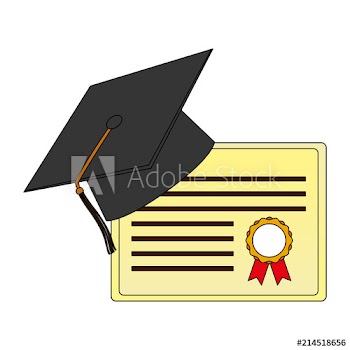 parchment diploma and hat graduation design