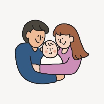 Parents and baby clipart, family | Free PSD Illustration - rawpixel