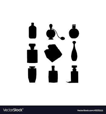 parfum bottle icon set creative design