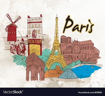 Paris doodles vector image
