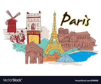 Paris doodles vector image