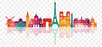 Paris Drawing Skyline Illustration - UK Colorful city building silhouettes 