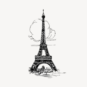 Paris Eiffel Tower drawing sticker, | Free Vector - rawpixel