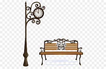 Paris Line art Drawing Illustration - Bench streetlight vector 