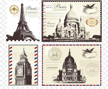 Paris Postage stamp Rubber stamp Clip art - Landmarks stamps 