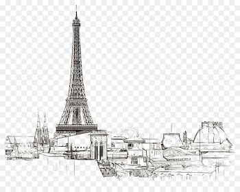Paris Royalty-free Drawing Illustration - Eiffel Tower sketch 