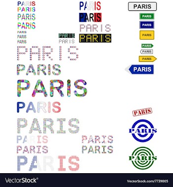Paris text design set vector image