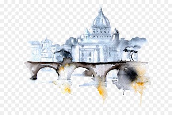 Paris Watercolor painting Drawing Cityscape - Drawing-hole bridge Baita 