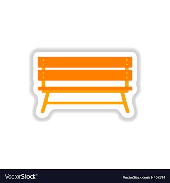 Park bench in paper sticker style vector image