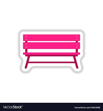 Park bench in paper sticker style vector image