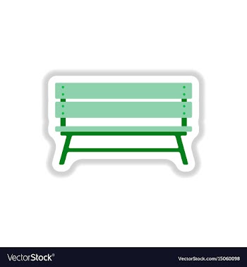 Park bench in paper sticker style vector image