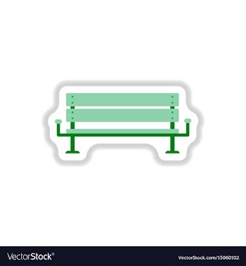 Park bench in paper sticker style vector image