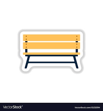 Park bench in paper sticker style vector image