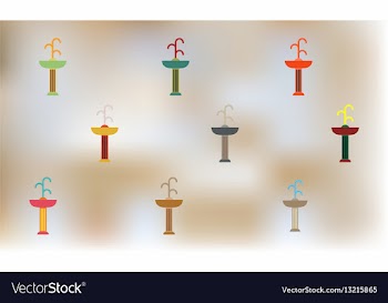 Park fountain set vector image
