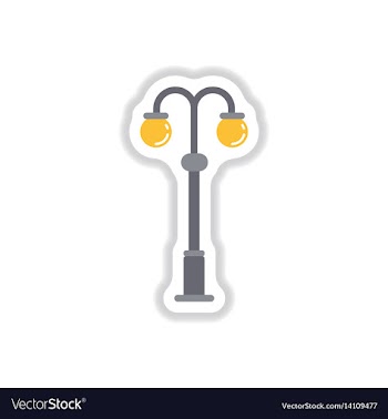 Park lamp light icon in paper sticker style vector image