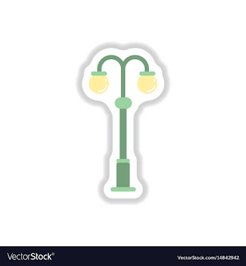 Park lamp light icon in paper sticker style vector image