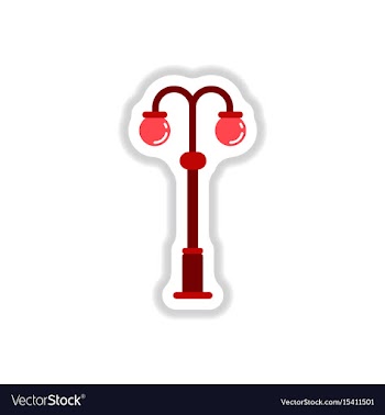 Park lamp light icon in paper sticker style vector image