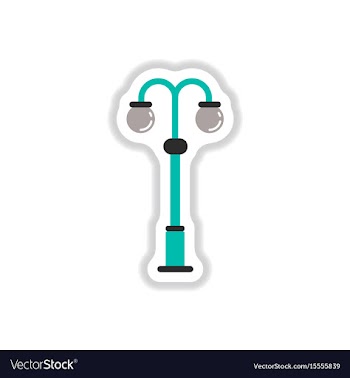 Park lamp light icon in paper sticker style vector image