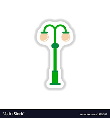 Park lamp light icon in paper sticker style vector image