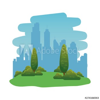 park landscape forest scene icon